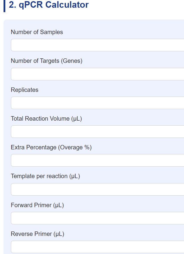 qPCR loading calculator